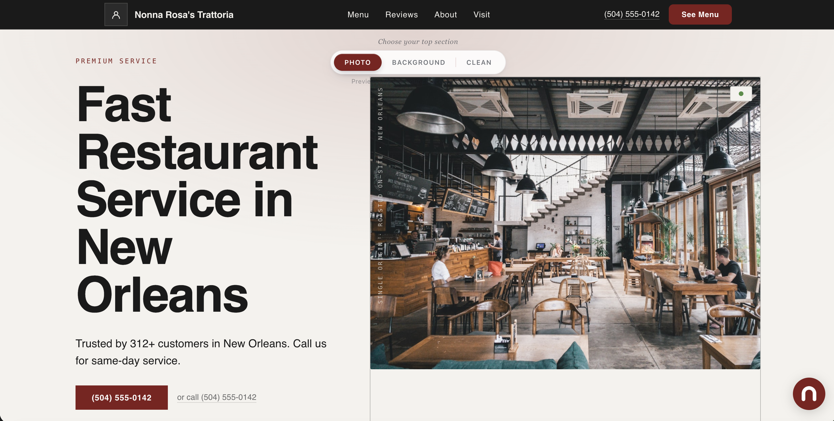 Italian Restaurant Photo View