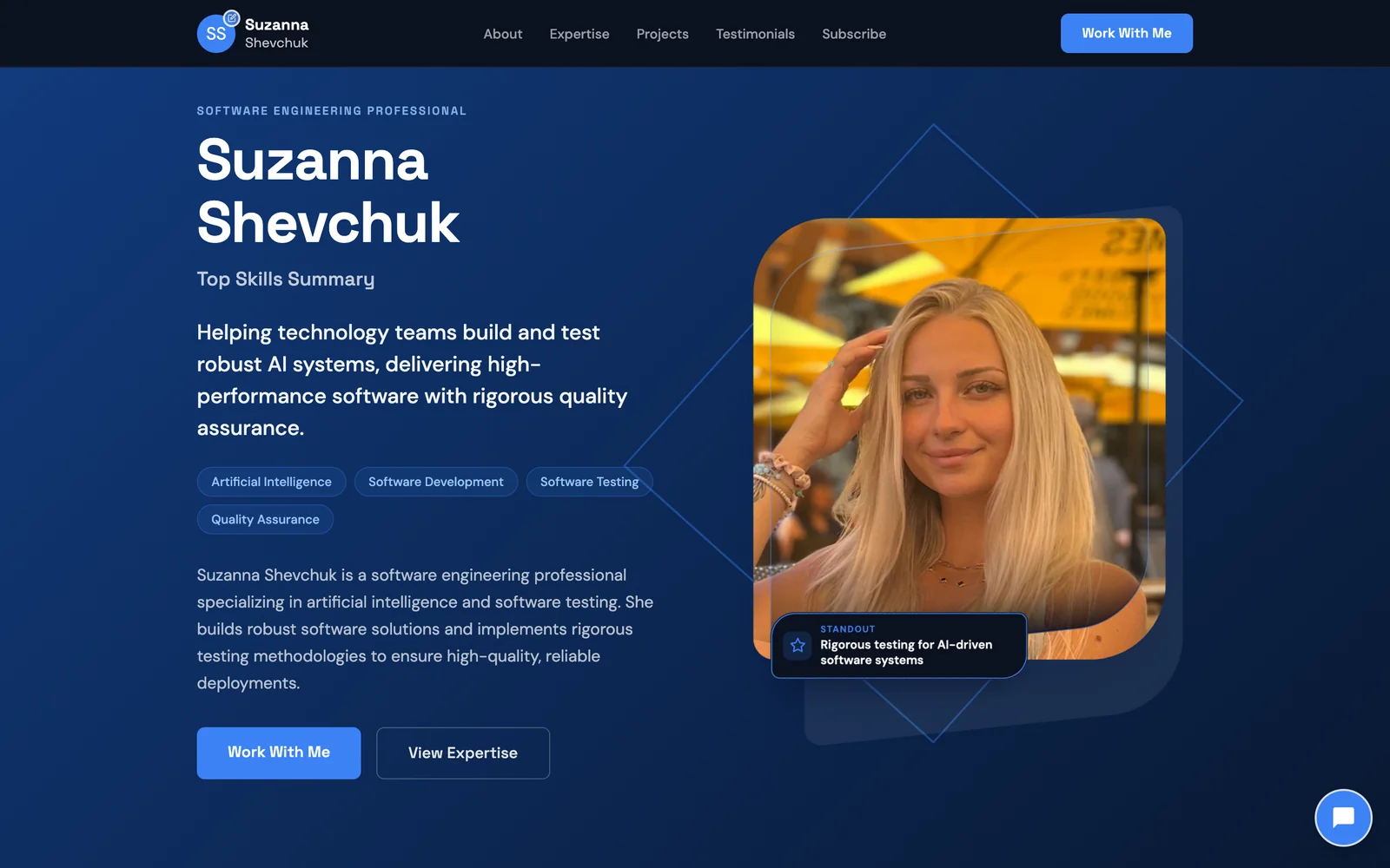 AI engineer personal site built by Neuro