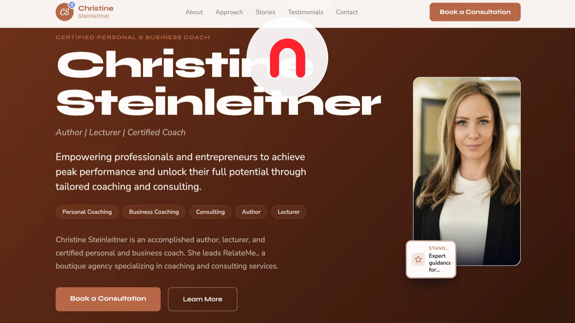 A real professional's website Neuro built from their LinkedIn — experience, results, and booking, ready to win the client before the first call