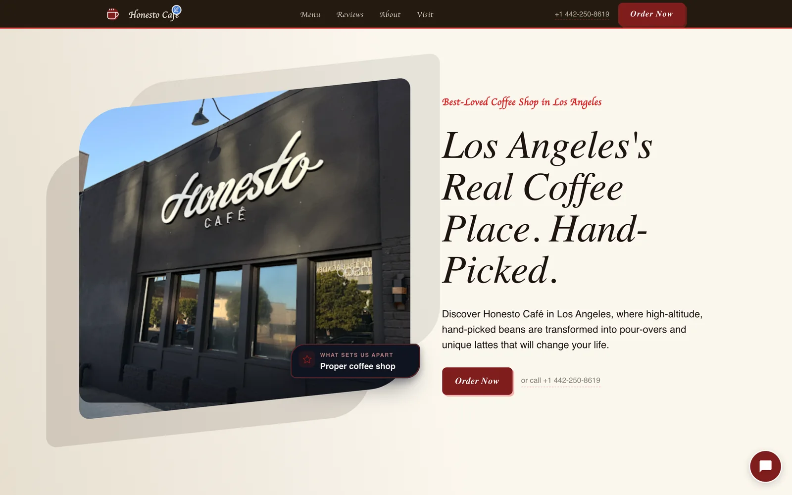 Coffee shop site built by Neuro