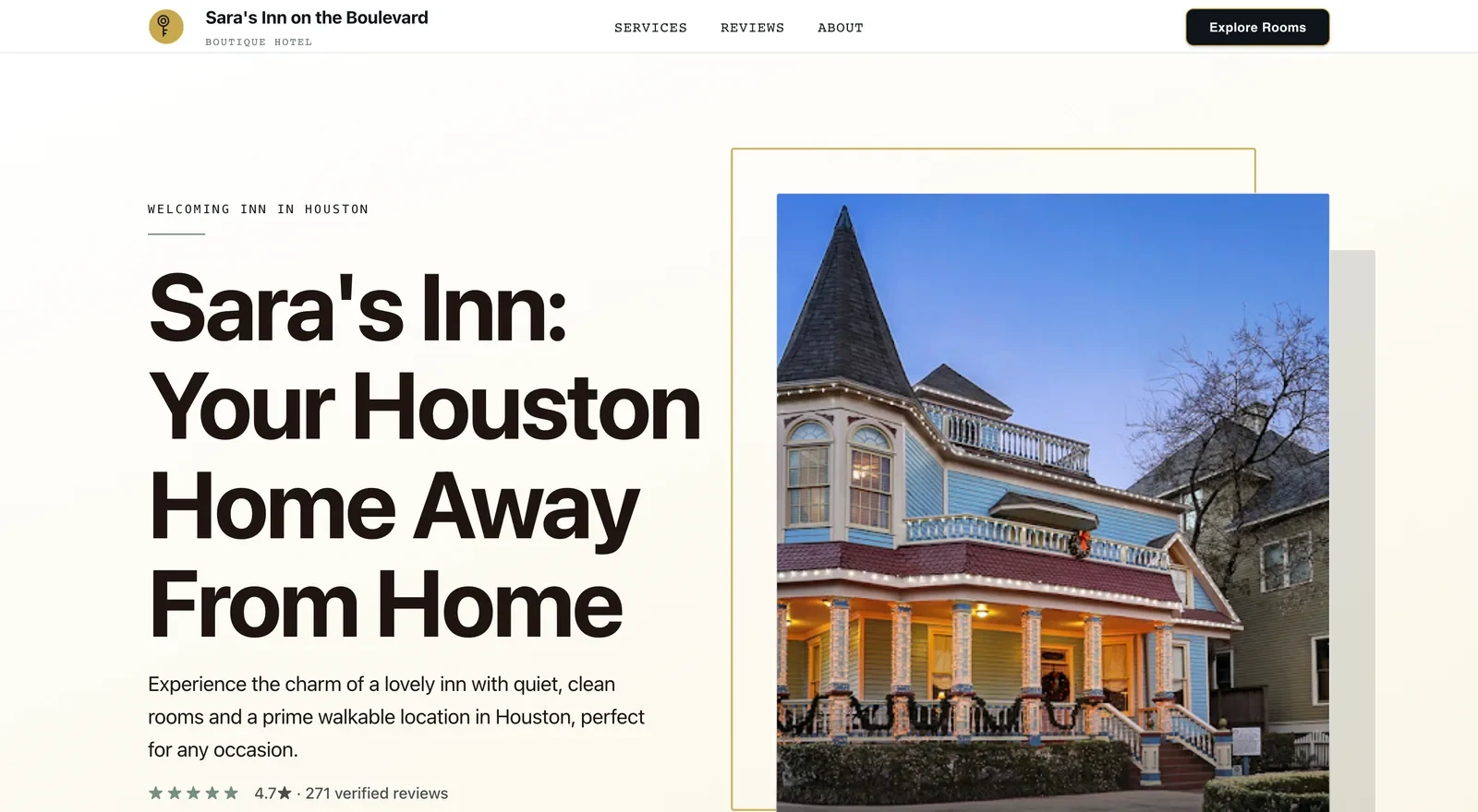 Boutique hotel website built by Neuro