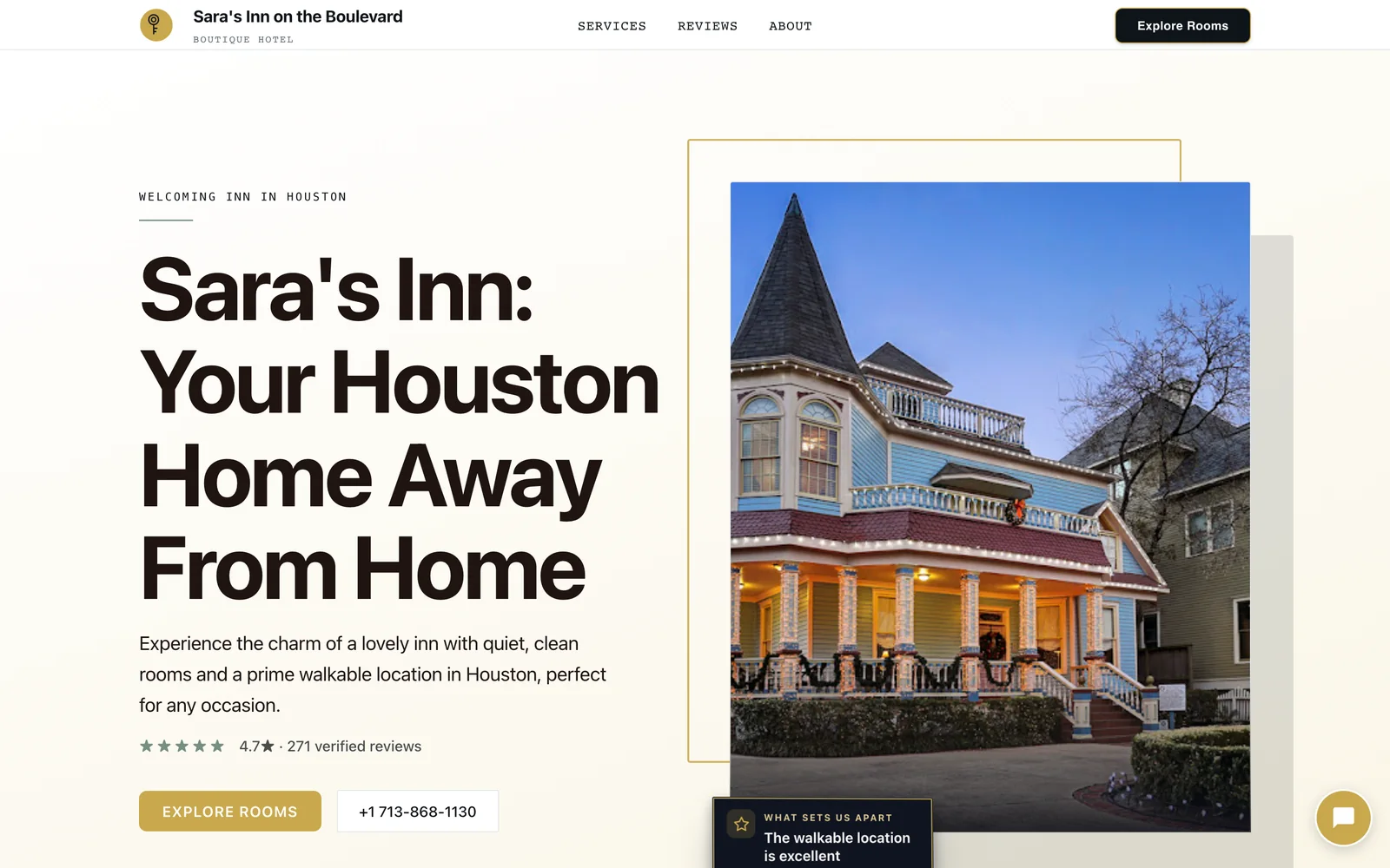 Boutique hotel site built by Neuro