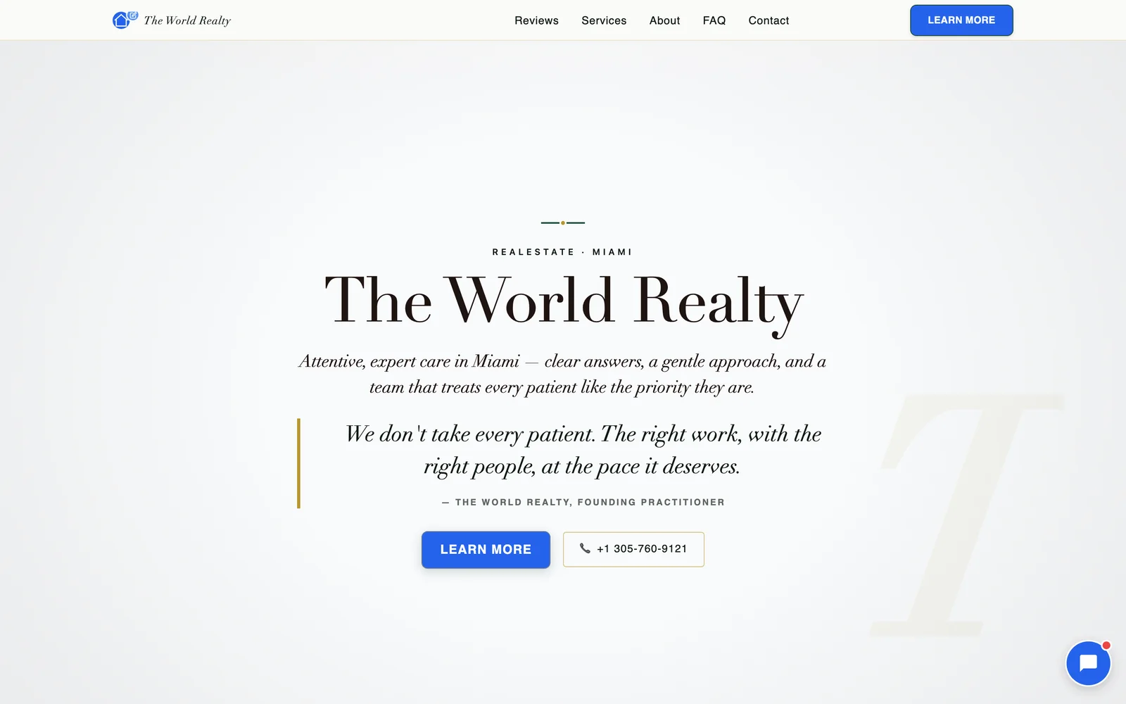 A real estate agent's personal website homepage, showing active listings, a local market bio, and a schedule-a-showing button